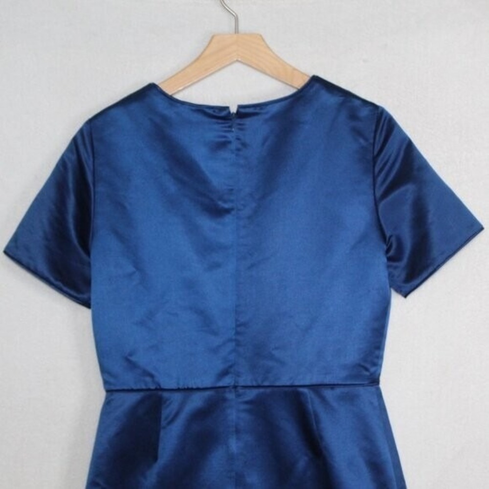 Marc by Marc Jacobs women's mini dress size 6 blue satin silk wool disco chic - Picture 10 of 12